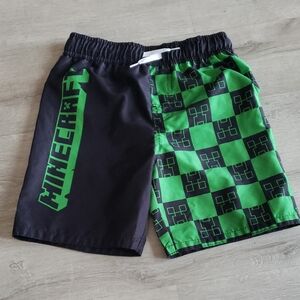 Minecraft Kids Swim Trunks - Black and Green